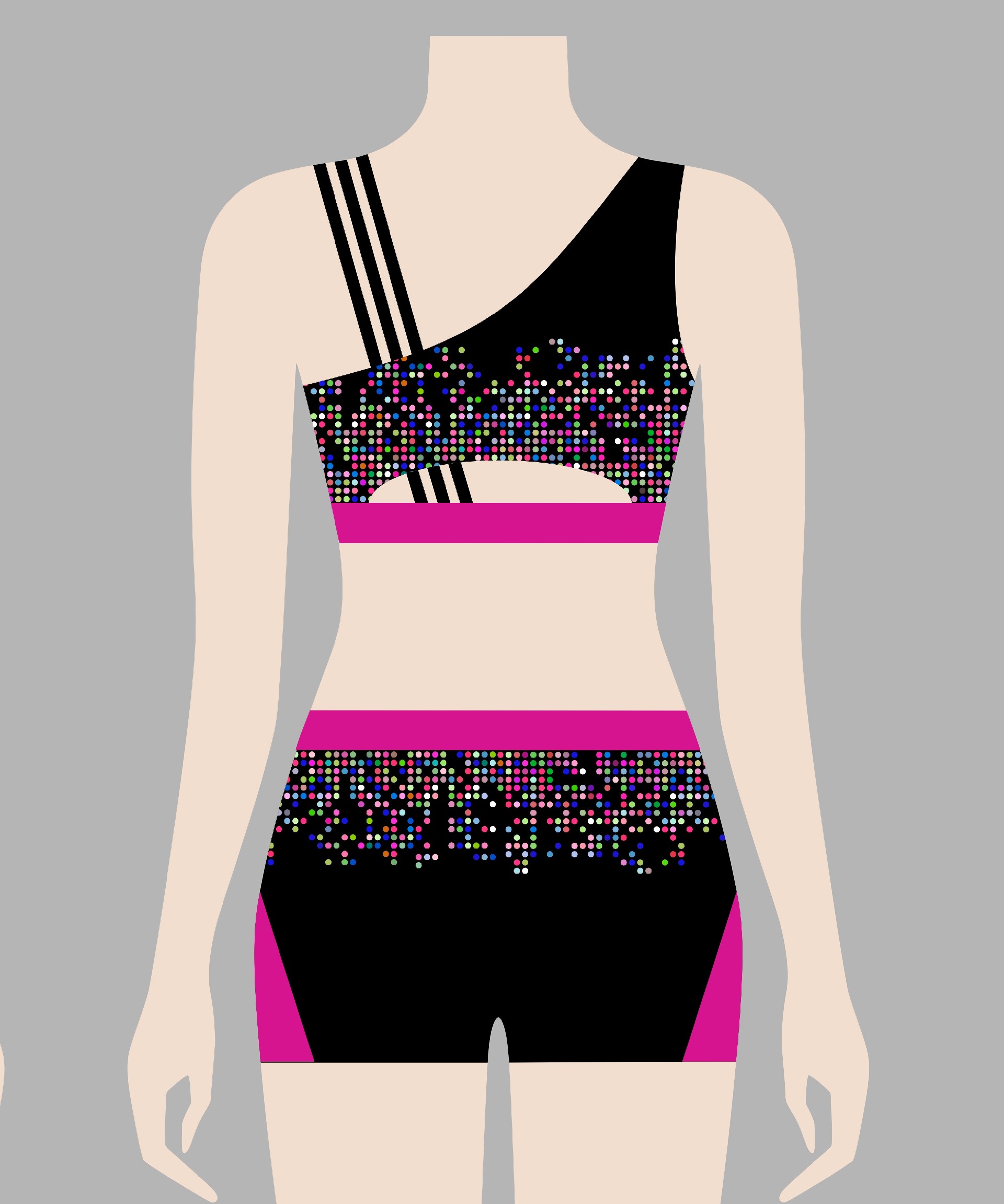 Custom Cheerleading Practice Uniform | Asymmetrical Strap Bra & Training Shorts